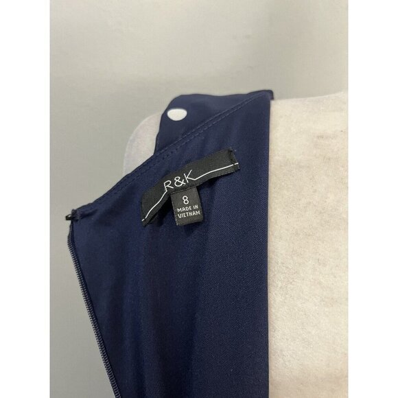 R&K Maxi Polkadot Sleeveless Chiffon Dress Lined Pleated Top Contrast Bottom - Picture 9 of 14